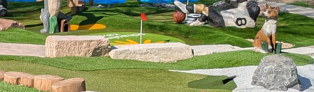 Slider unterer Bahnbereich Adventure Minigolf Bochum oberer Bahnbereich mobil